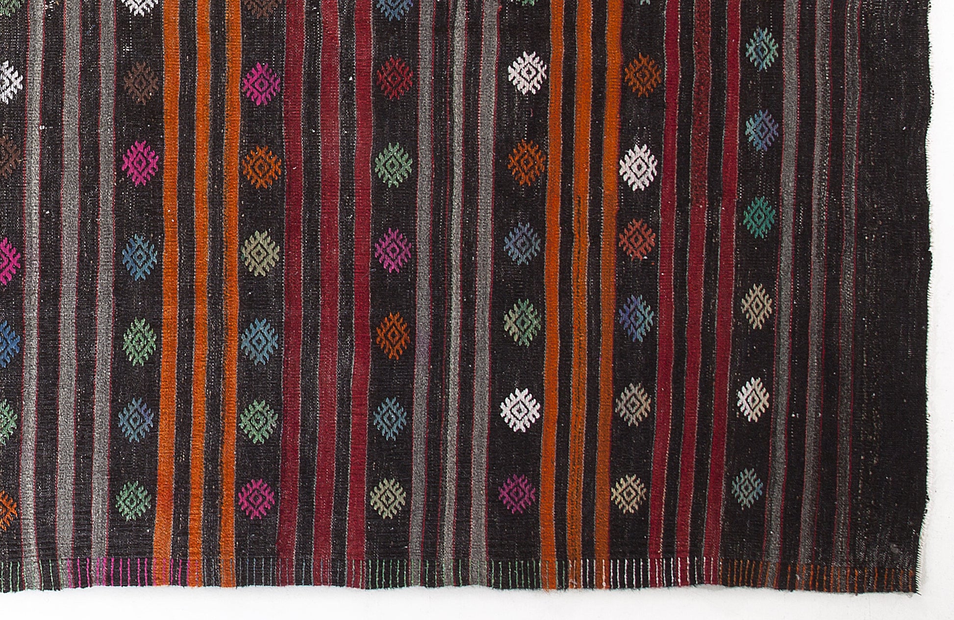 Girit Bej Çizgili Yün El Dokuma Halısı 204 x 376 Apex Unique