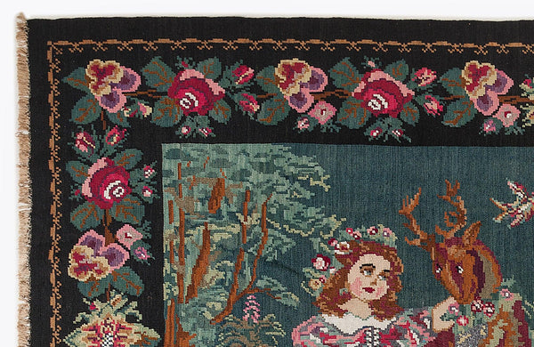 Kırmızı Karabağ Çiçekli Yün Halı 194x320 - Özel Seri