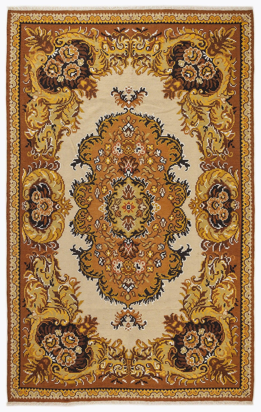 Kırmızı Anadolu Geometrik Klasik Yün Halı 197x313 - Özel Seri