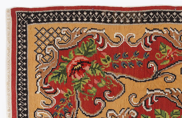 Kırmızı Karabağ Bohem Geometrik Yün Halı 181x270 - Özel Seri