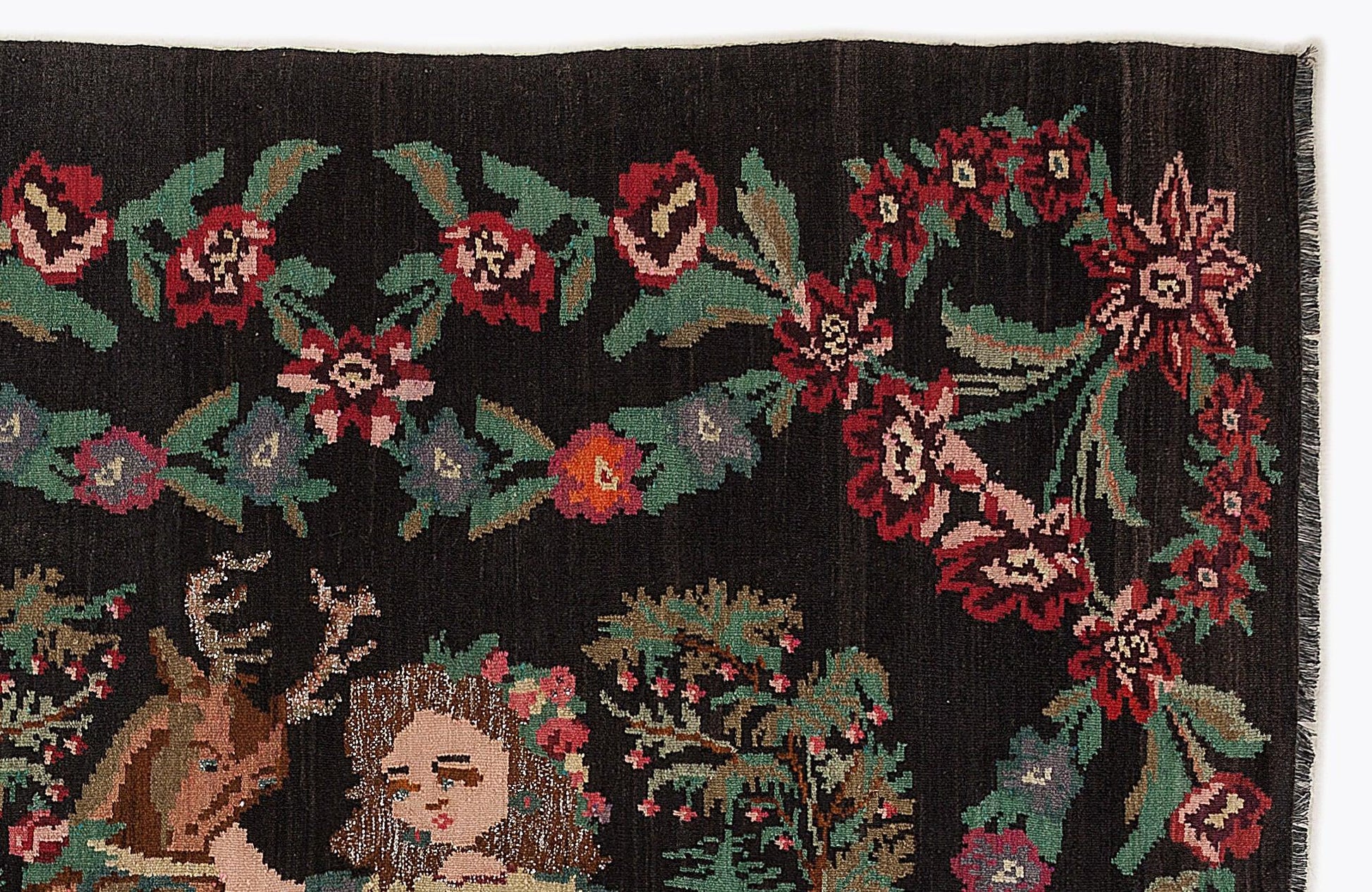 Kırmızı Karabağ Çiçekli Yün Halı 204x304 - Özel Seri