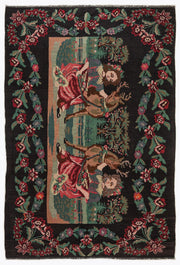 Kırmızı Karabağ Çiçekli Yün Halı 204x304 - Özel Seri
