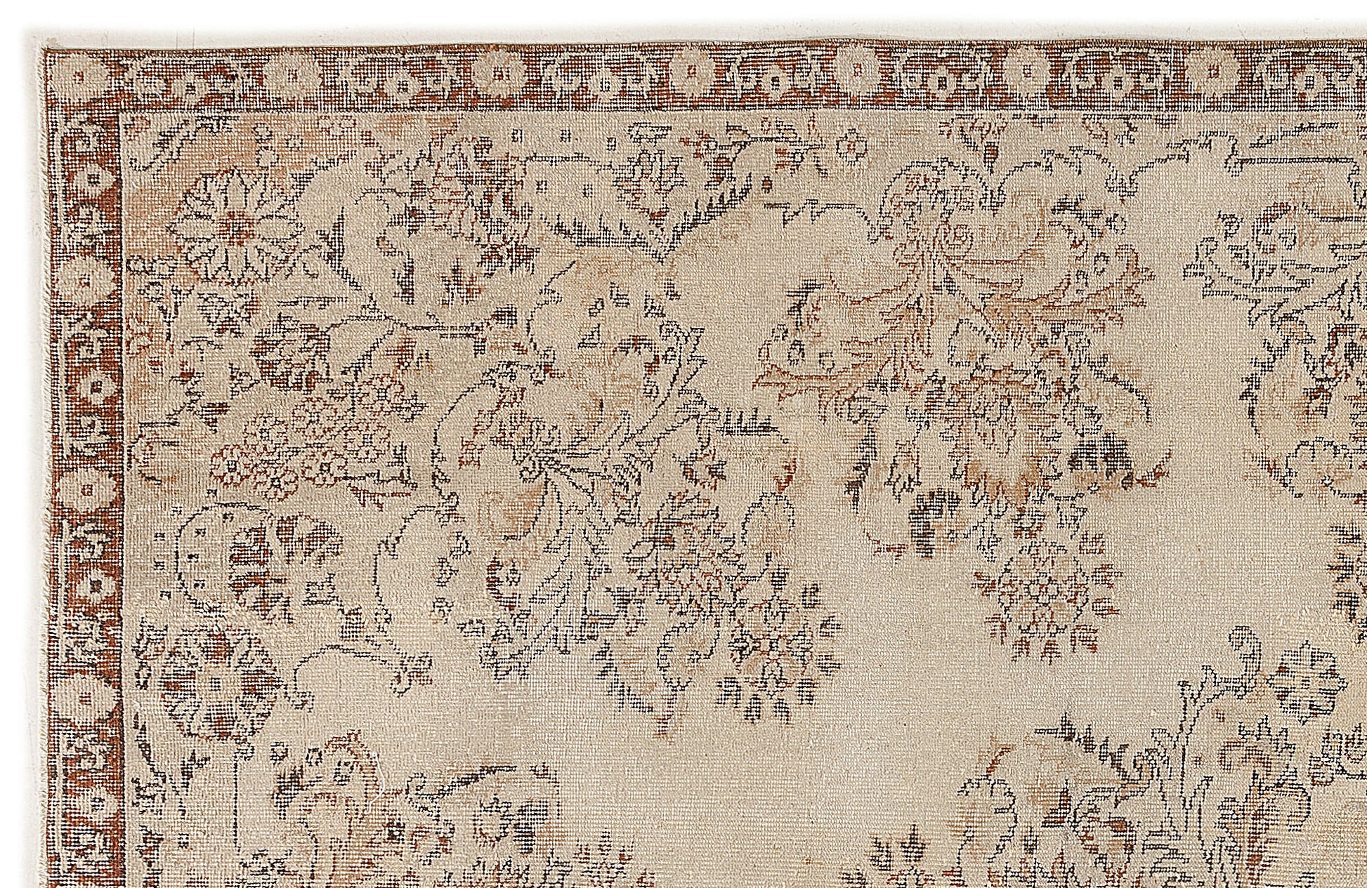 Atina Bej Eskitme Yün El Dokuma Halısı 203 x 293 Apex Unique