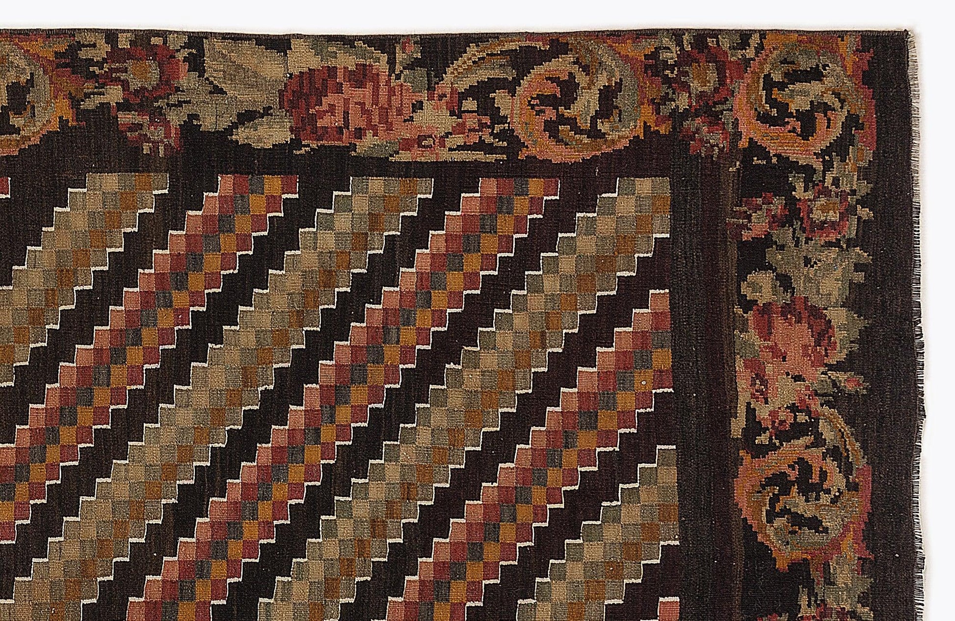 Kırmızı Karabağ Çiçekli Yün Halı 147x315 - Özel Seri