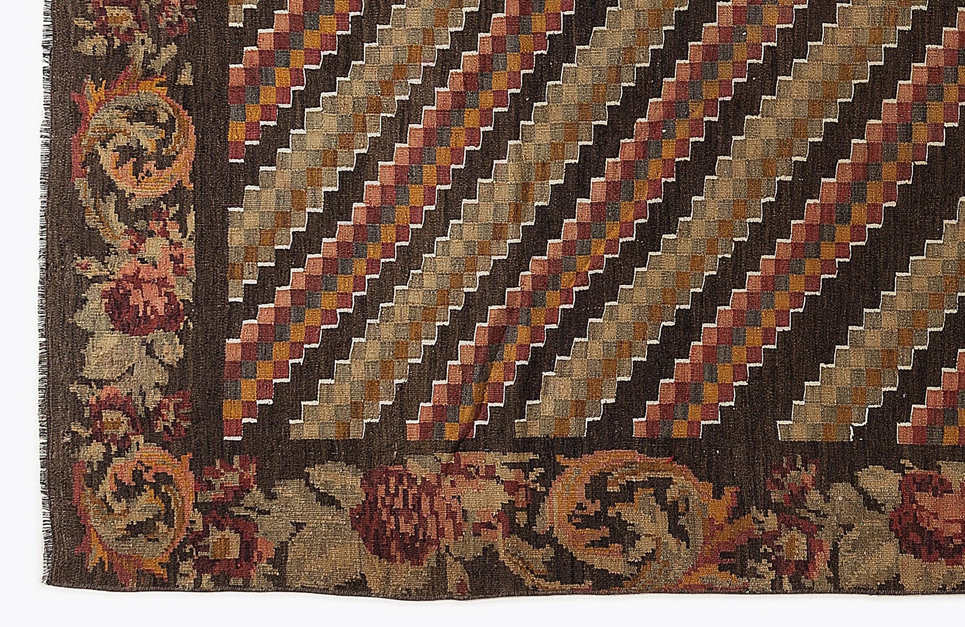 Kırmızı Karabağ Çiçekli Yün Halı 147x315 - Özel Seri