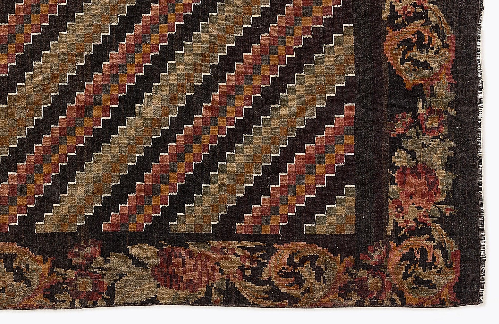 Kırmızı Karabağ Çiçekli Yün Halı 147x315 - Özel Seri