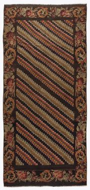 Kırmızı Karabağ Çiçekli Yün Halı 147x315 - Özel Seri