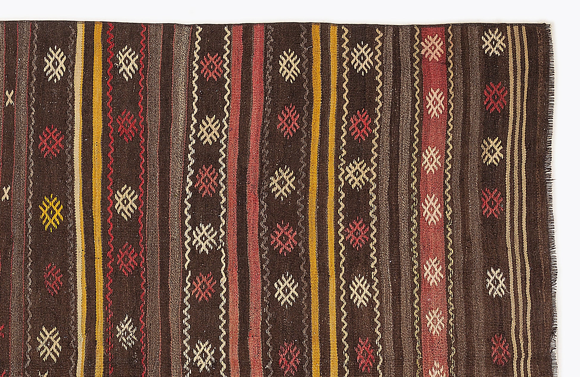 Girit Bej Çizgili Yün El Dokuma Halısı 165 x 330 Apex Unique