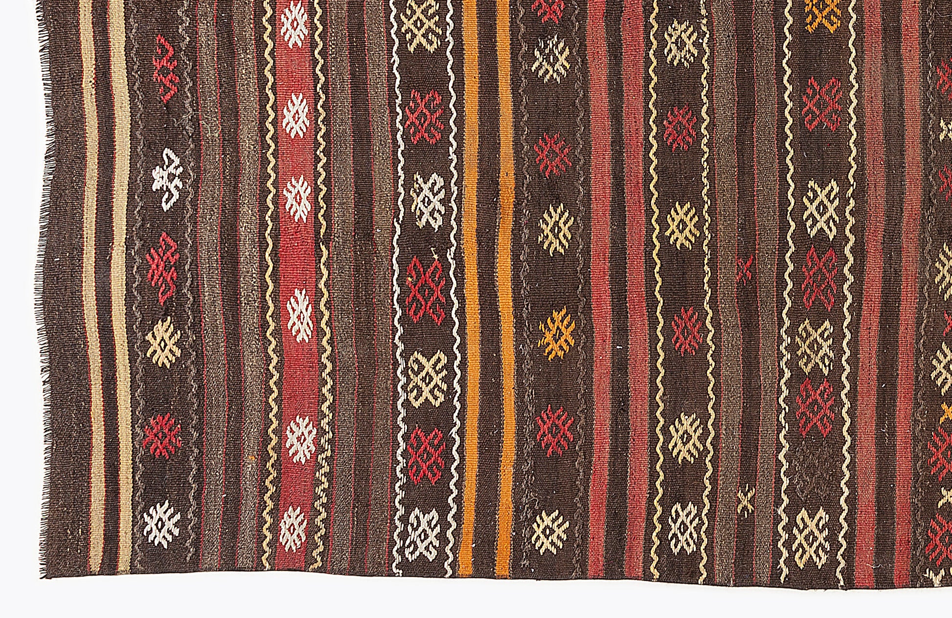 Girit Bej Çizgili Yün El Dokuma Halısı 165 x 330 Apex Unique