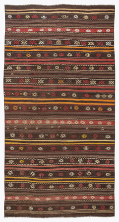 Girit Bej Çizgili Yün El Dokuma Halısı 165 x 330 Apex Unique