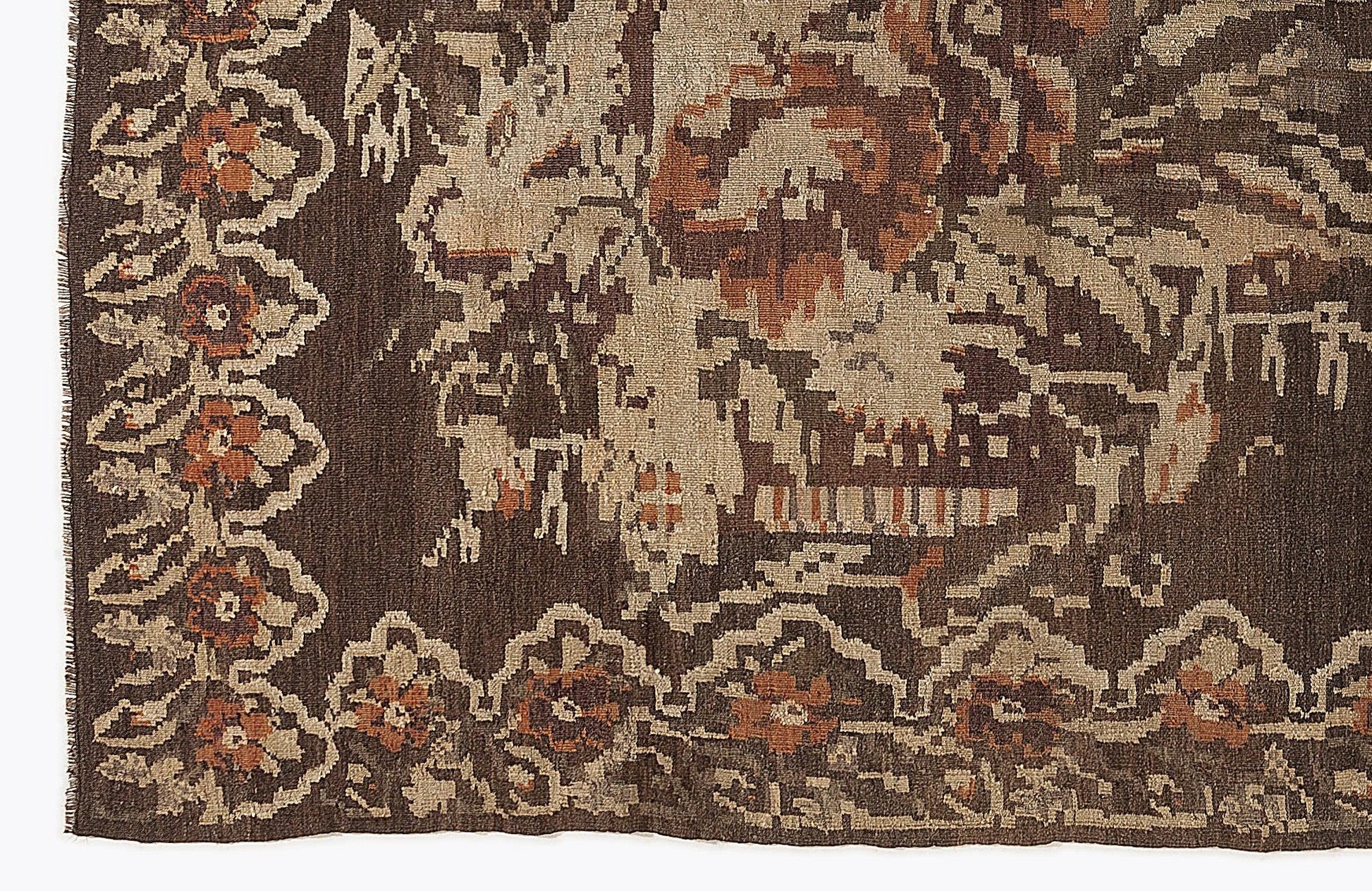 Kırmızı Karabağ Bohem Çiçekli Yün Halı 174x290 - Özel Seri