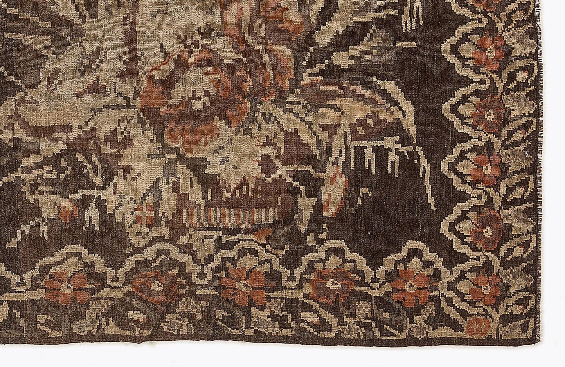 Kırmızı Karabağ Bohem Çiçekli Yün Halı 174x290 - Özel Seri