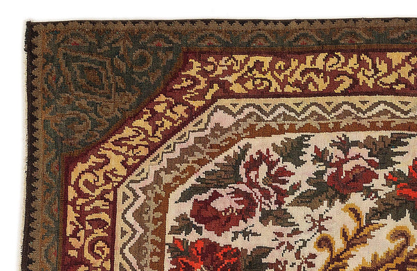 Kırmızı Anadolu Bohem Geometrik Yün Halı 214x310 - Özel Seri
