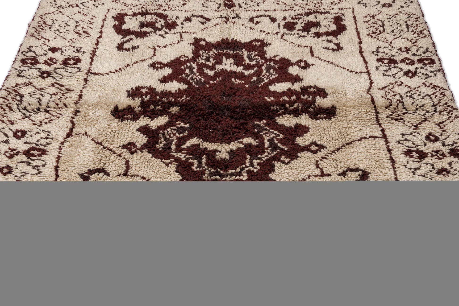 Bej Bohem Geometrik Yün Halı 165x210