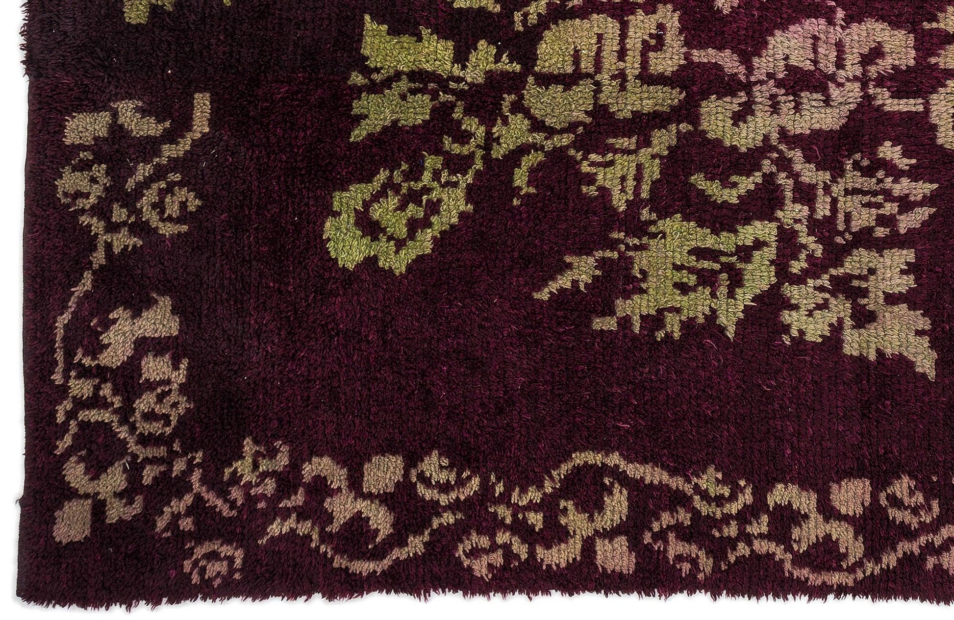 Bordo Isparta Klasik Madalyonlu Yün Halı 162x240 - Özel Seri