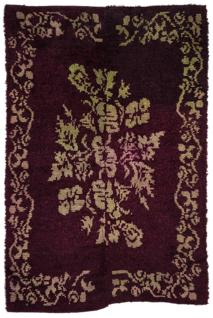 Bordo Isparta Klasik Madalyonlu Yün Halı 162x240 - Özel Seri