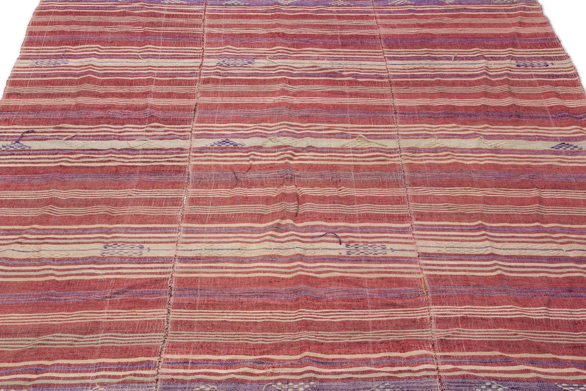 Kırmızı Anadolu Bohem Geometrik Yün Halı 171x234 - Özel Seri