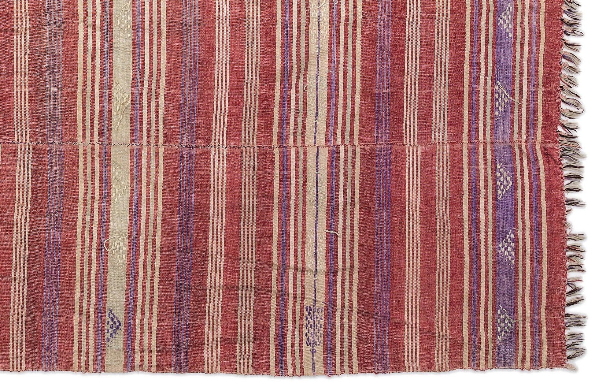 Kırmızı Anadolu Bohem Geometrik Yün Halı 171x234 - Özel Seri
