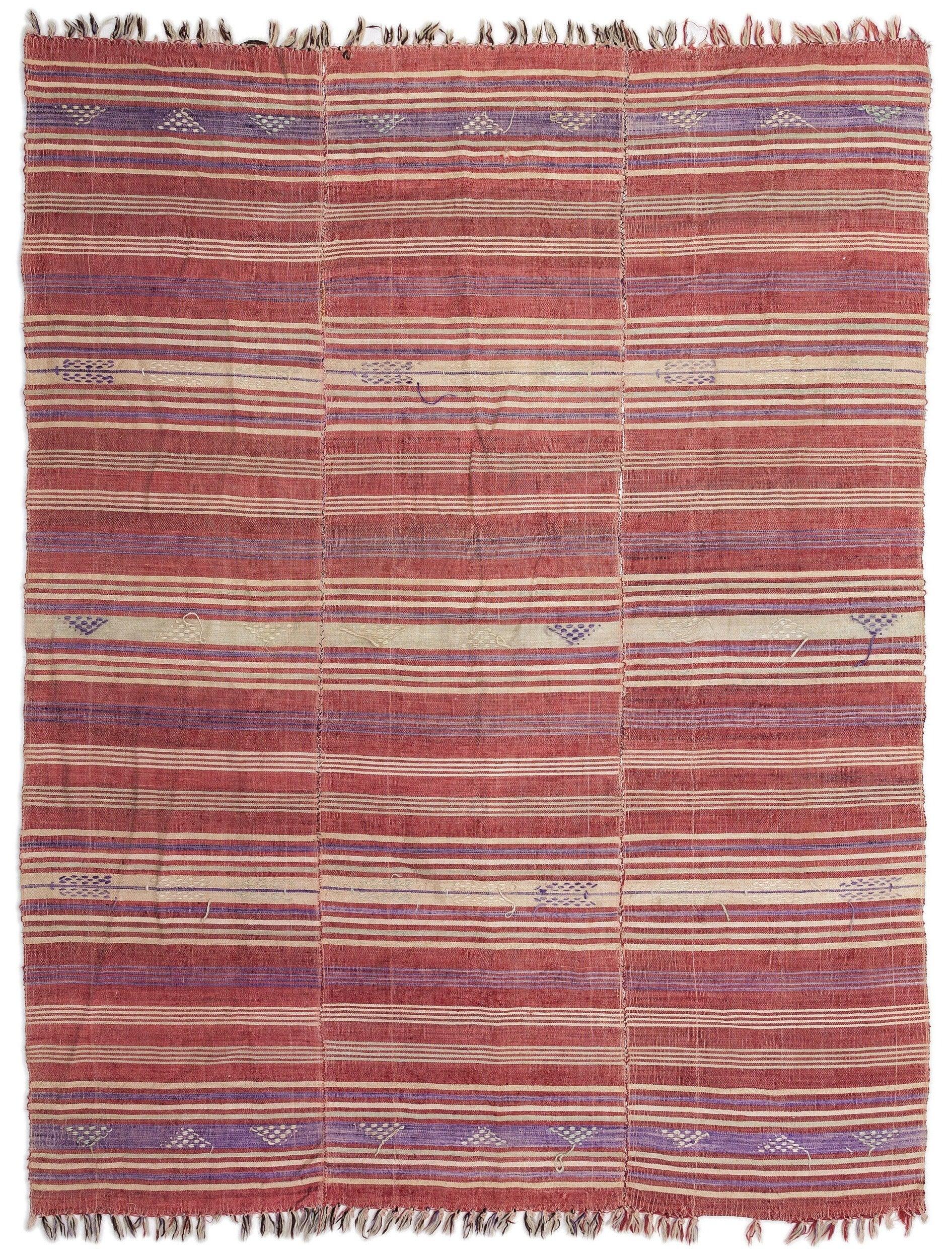 Kırmızı Anadolu Bohem Geometrik Yün Halı 171x234 - Özel Seri