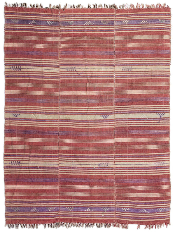 Kırmızı Anadolu Bohem Geometrik Yün Halı 171x234 - Özel Seri