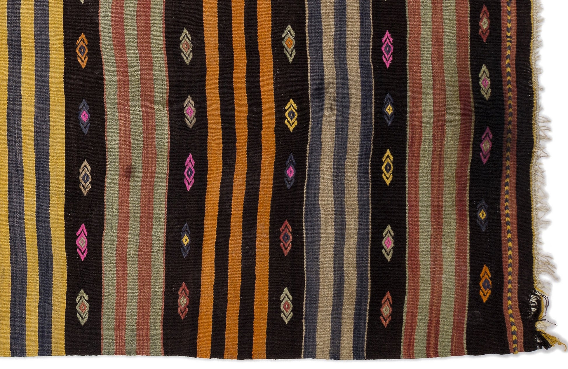 Girit Bej Çizgili Yün El Dokuma Halısı 166 x 376 Apex Unique