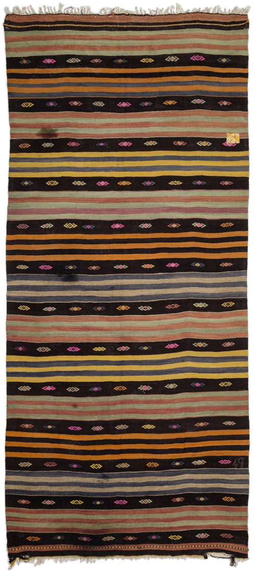 Girit Bej Çizgili Yün El Dokuma Halısı 166 x 376 Apex Unique