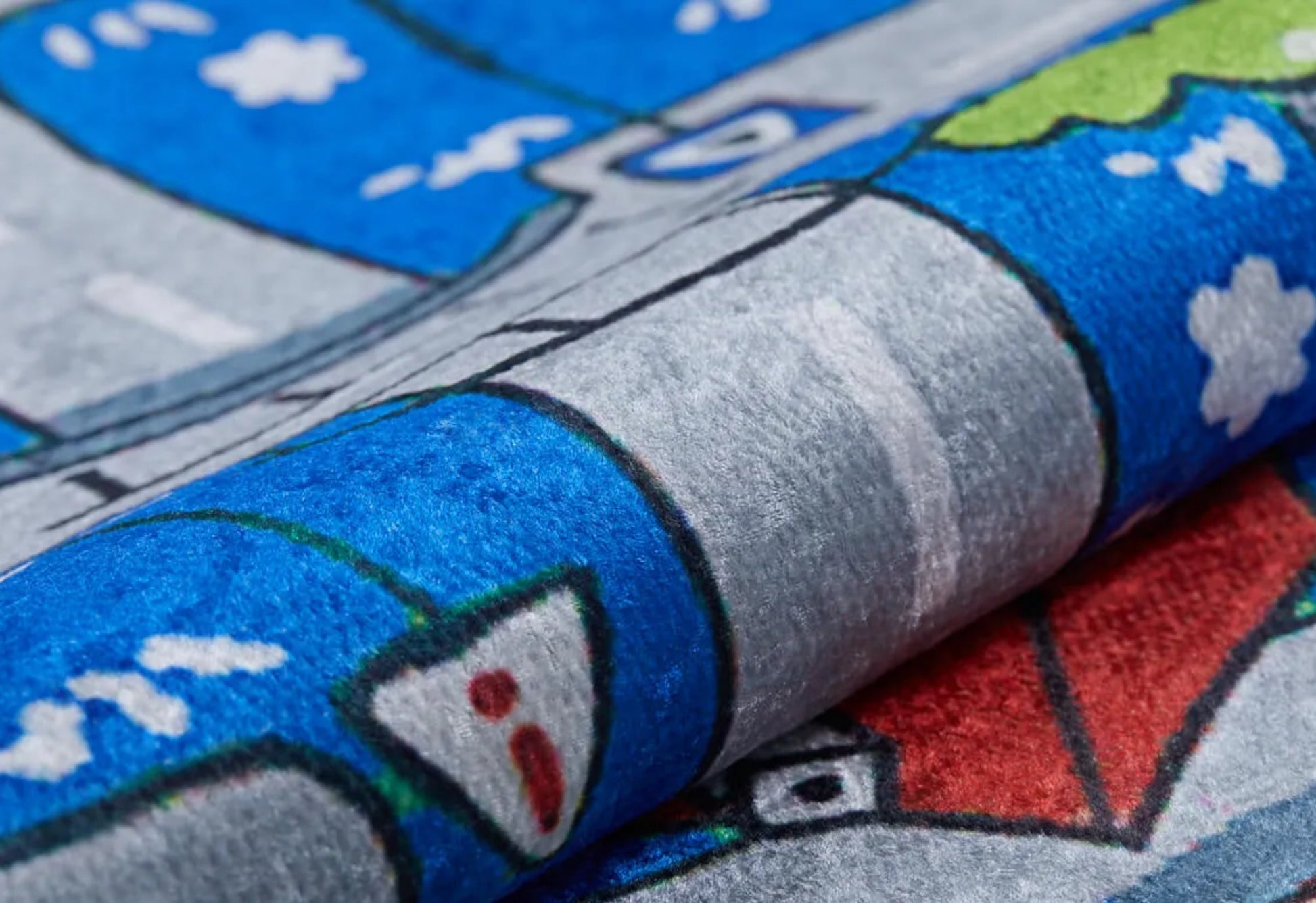 Lugo Mavi Figürlü Dijital Baskı Çocuk Odası Halısı Halınet