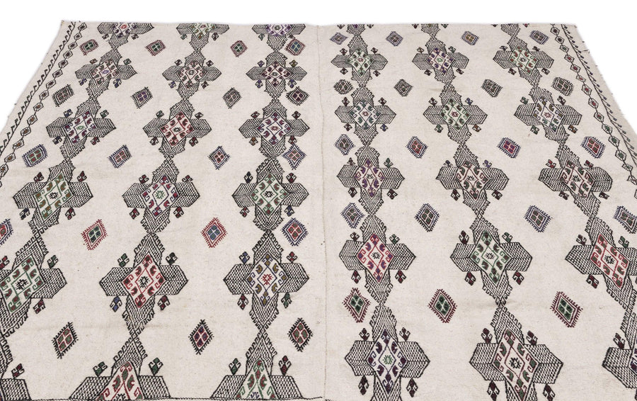Bej Anadolu Bohem Geometrik Yün Halı 197x230 - Özel Seri