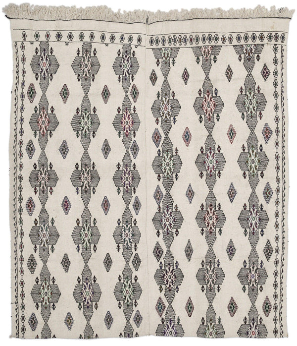 Bej Anadolu Bohem Geometrik Yün Halı 197x230 - Özel Seri