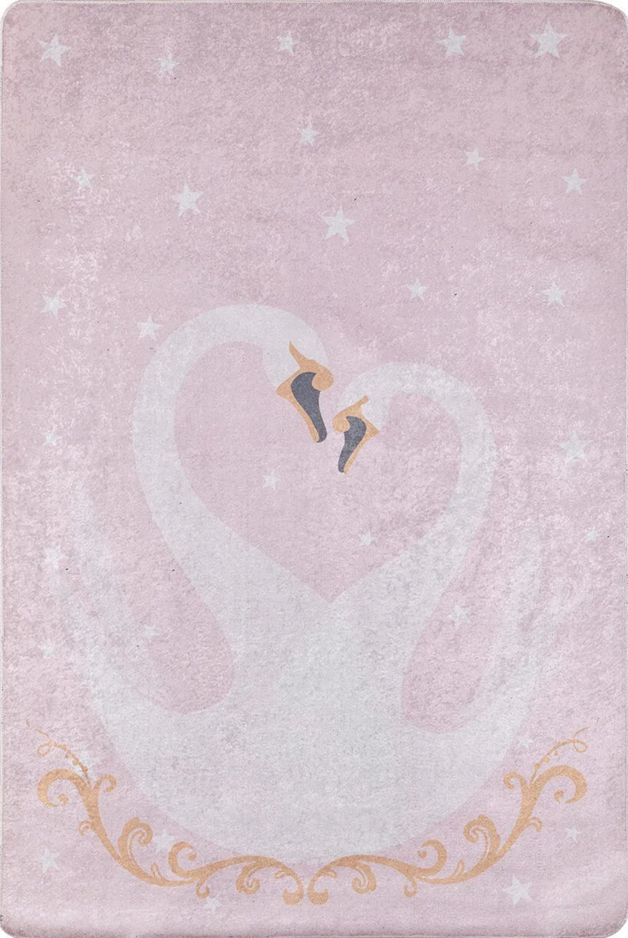 Malaga Pembe Figürlü Dijital Baskı Çocuk Odası Halısı Halınet