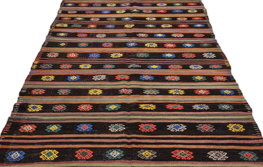 Bej Anadolu Bohem Geometrik Yün Halı 172x333 - Özel Seri