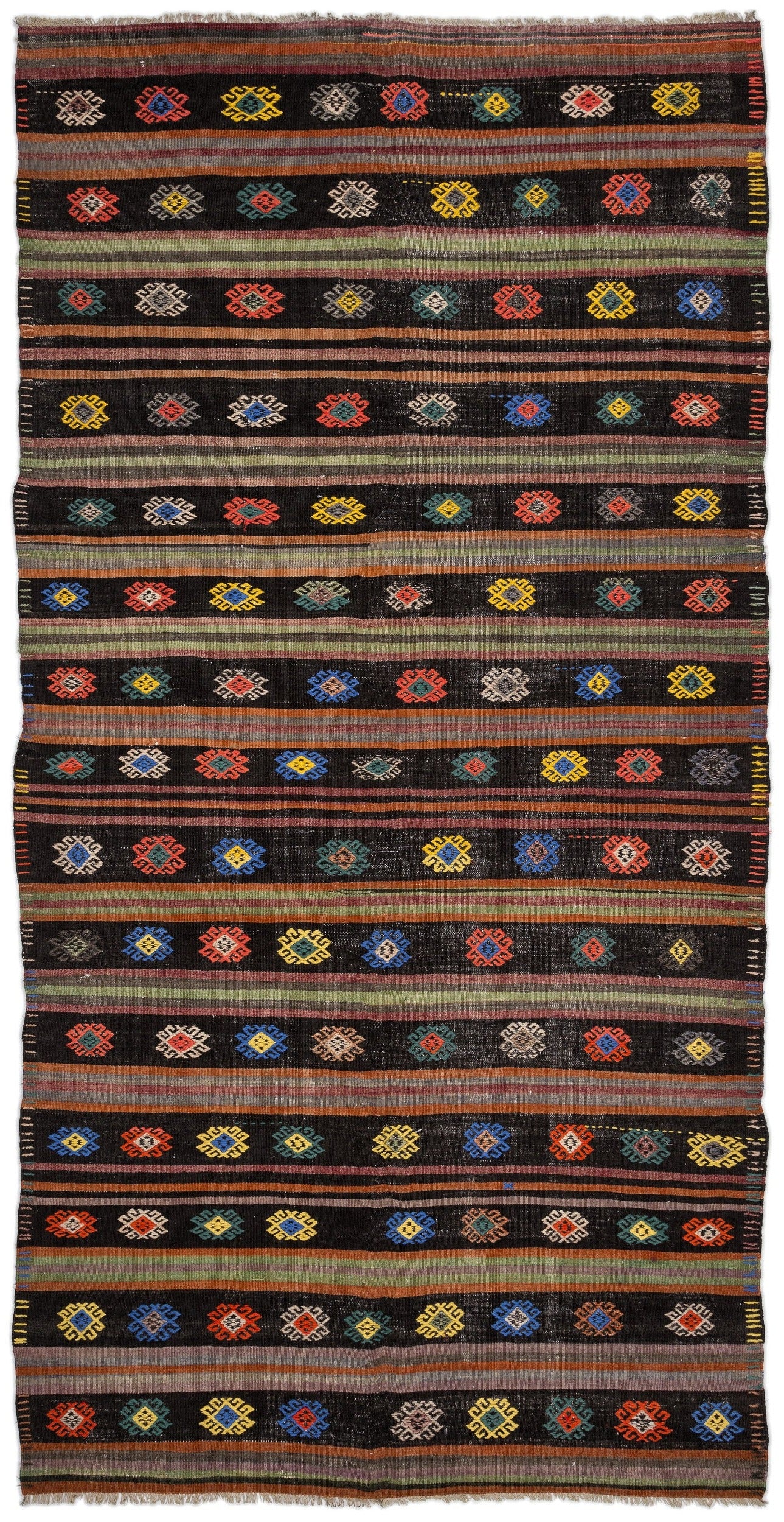 Girit Bej Çizgili Yün El Dokuma Halısı 172 x 333 Apex Unique