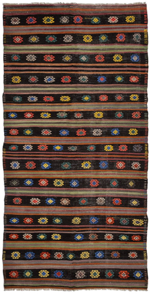 Girit Bej Çizgili Yün El Dokuma Halısı 172 x 333 Apex Unique