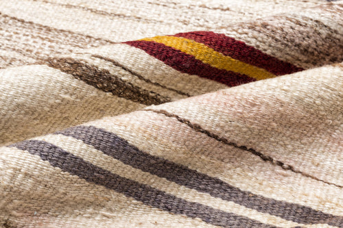 Girit Bej Çizgili Yün El Dokuma Halısı 200 x 425 Apex Unique