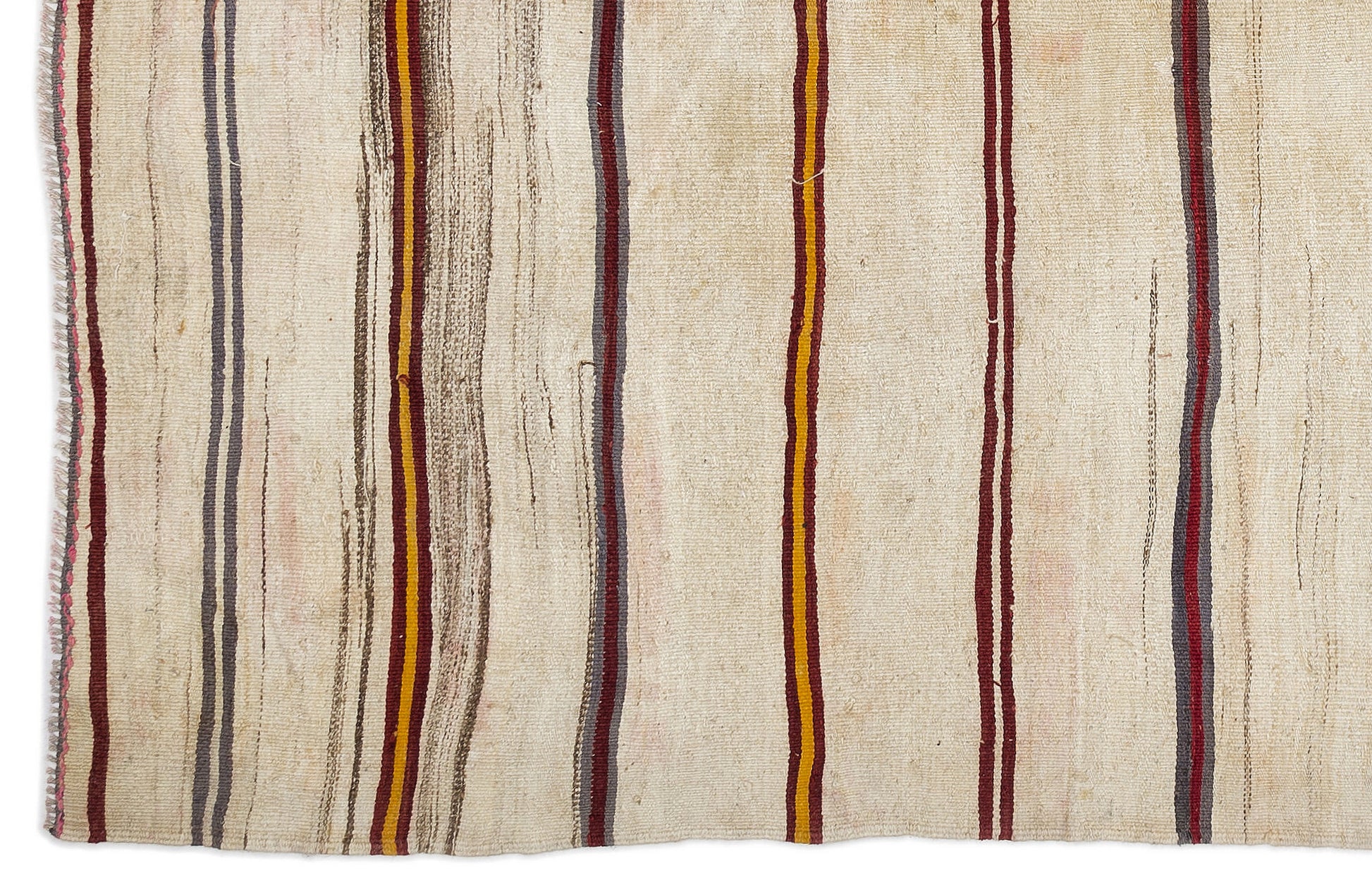 Girit Bej Çizgili Yün El Dokuma Halısı 200 x 425 Apex Unique