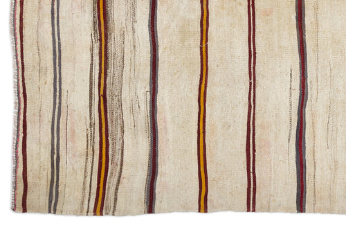 Girit Bej Çizgili Yün El Dokuma Halısı 200 x 425 Apex Unique