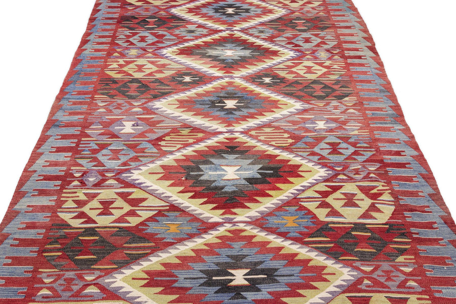 Beyaz Bordo Anadolu Bohem Madalyonlu Yün Halı 170x293 - Özel Seri