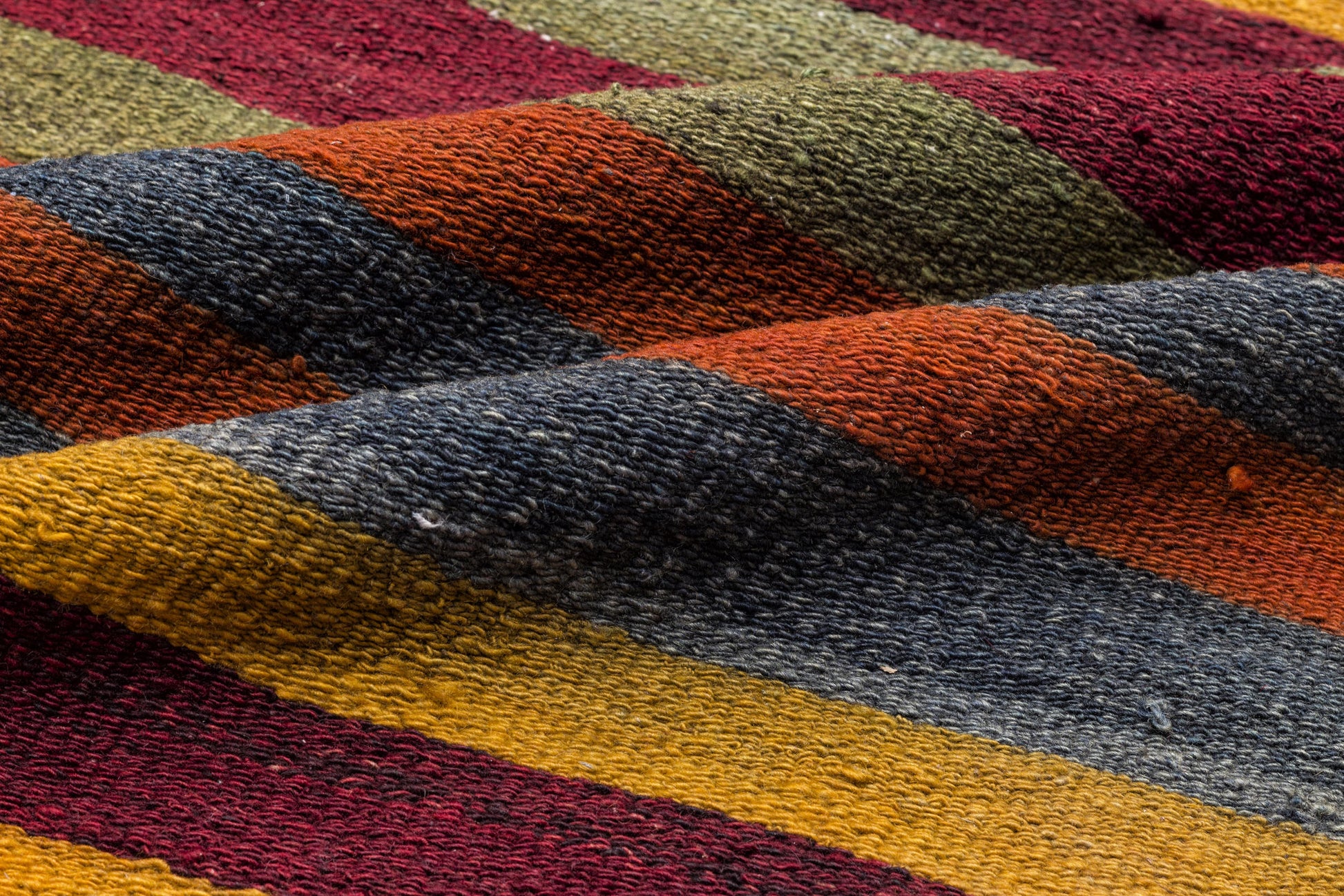 Girit Bej Çizgili Yün El Dokuma Halısı 166 x 326 Apex Unique