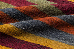 Girit Bej Çizgili Yün El Dokuma Halısı 166 x 326 Apex Unique