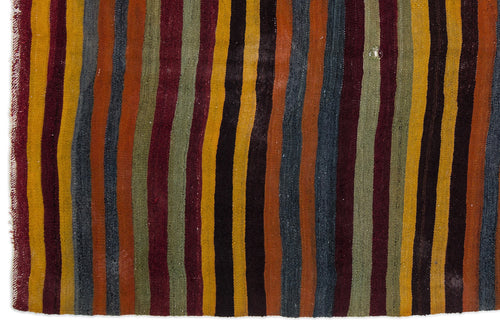 Girit Bej Çizgili Yün El Dokuma Halısı 166 x 326 Apex Unique