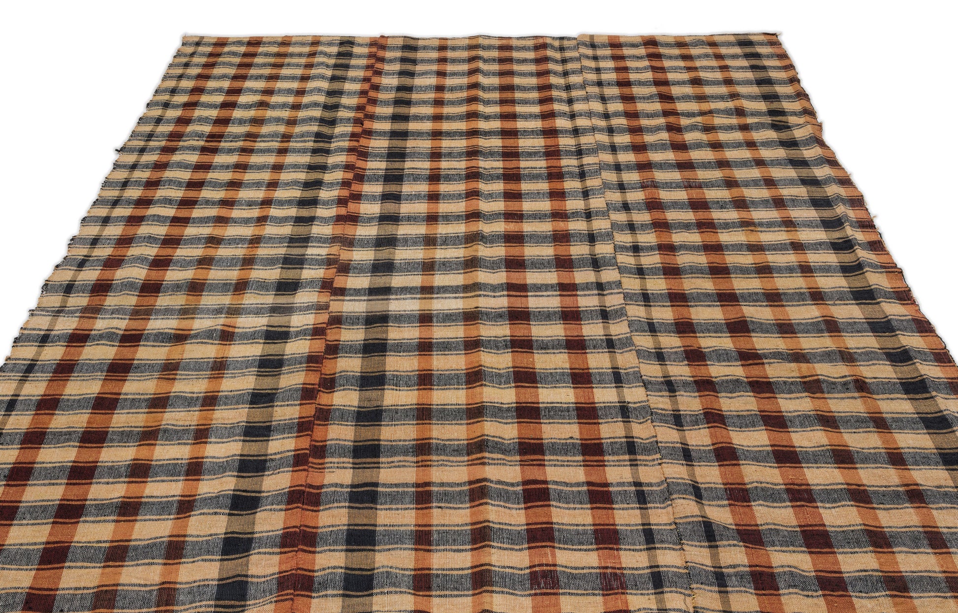 Girit Bej Çizgili Yün El Dokuma Halısı 192 x 270 Apex Unique