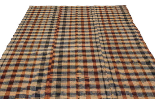 Girit Bej Çizgili Yün El Dokuma Halısı 192 x 270 Apex Unique