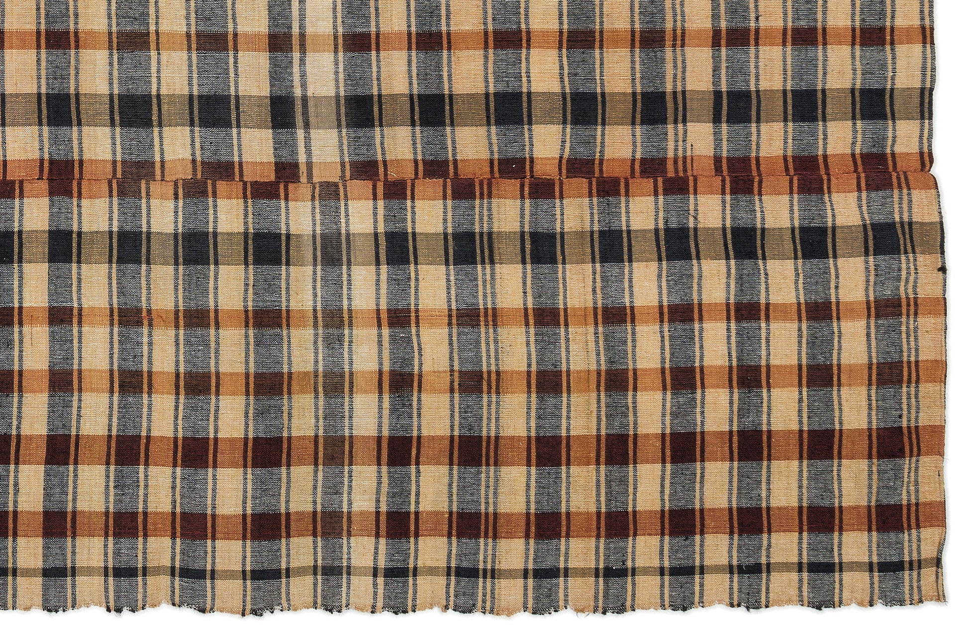 Girit Bej Çizgili Yün El Dokuma Halısı 192 x 270 Apex Unique