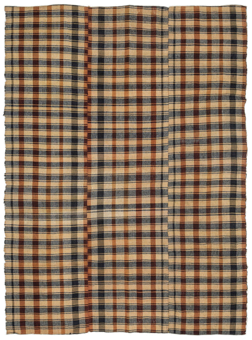 Girit Bej Çizgili Yün El Dokuma Halısı 192 x 270 Apex Unique