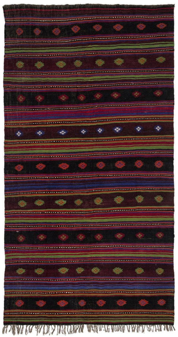 Bej Anadolu Bohem Geometrik Yün Halı 174x321 - Özel Seri