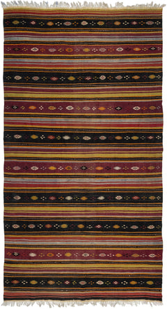 Girit Bej Çizgili Yün El Dokuma Halısı 189 x 345 Apex Unique