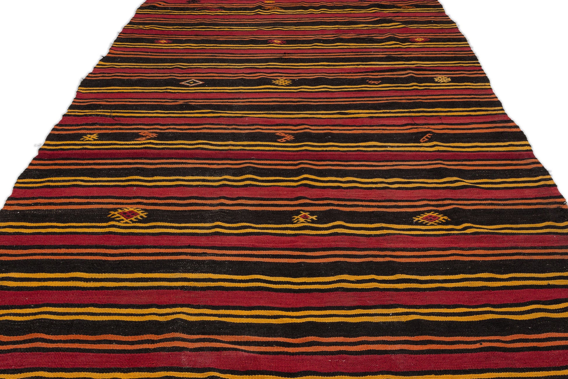 Girit Bej Çizgili Yün El Dokuma Halısı 208 x 373 Apex Unique