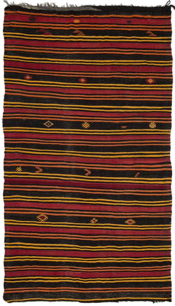 Bej Anadolu Bohem Geometrik Yün Halı 208x373 - Özel Seri