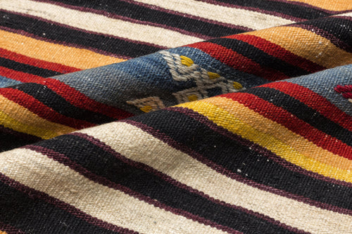 Girit Bej Çizgili Yün El Dokuma Halısı 170 x 310 Apex Unique