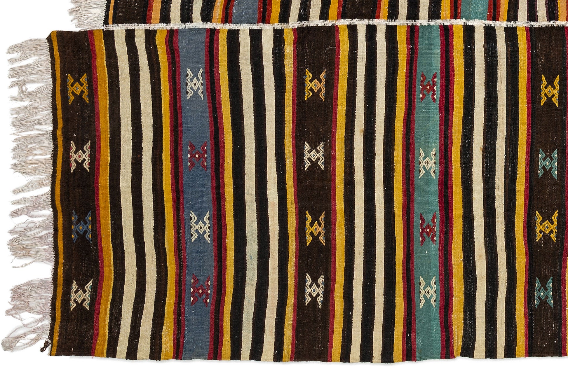 Girit Bej Çizgili Yün El Dokuma Halısı 170 x 310 Apex Unique